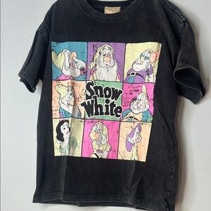 Disney‎ Girls Kids Snow White Graphic Short Sleeve T-Shirt Gray Pink Yellow Blue